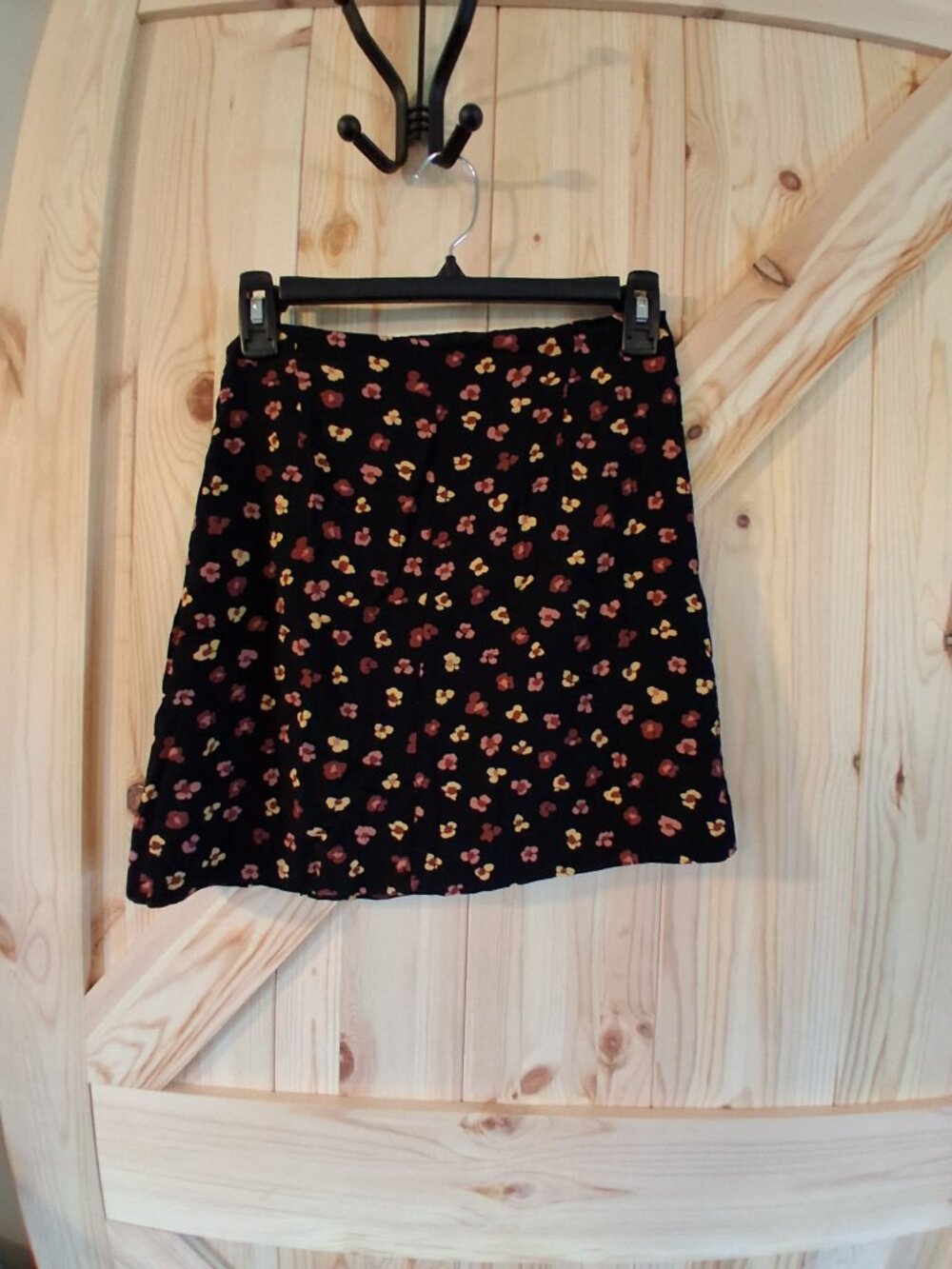 Madewell Floral Mini Skirt Size 0 Black Button Front A-Line Ditsy Print